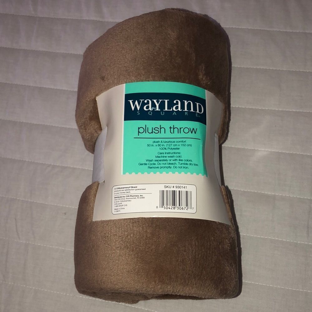 WS Tan Light Brown Plush Throw